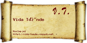 Vida Tünde névjegykártya